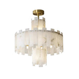 Alabaster Chandelier – Elegant Brass &amp; White Alabaster Light Fixture