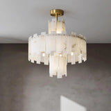Alabaster Chandelier – Elegant Brass &amp; White Alabaster Light Fixture