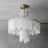 Alabaster Chandelier – Elegant Brass &amp; White Alabaster Light Fixture