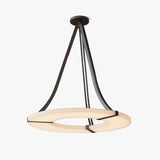 Alabaster Halo Pendant Light – Black &amp; White LED Chandelier