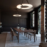 Alabaster Halo Pendant Light – Black &amp; White LED Chandelier