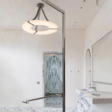 Alabaster Halo Pendant Light – Black &amp; White LED Chandelier