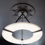 Alabaster Halo Pendant Light – Black &amp; White LED Chandelier