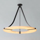 Alabaster Halo Pendant Light – Black &amp; White LED Chandelier