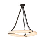 Alabaster Halo Pendant Light – Black &amp; White LED Chandelier