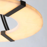 Alabaster Halo Pendant Light – Black &amp; White LED Chandelier