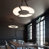 Alabaster Halo Pendant Light – Black &amp; White LED Chandelier