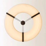 Alabaster Halo Pendant Light – Black &amp; White LED Chandelier