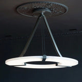 Alabaster Halo Pendant Light – Black &amp; White LED Chandelier