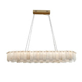 Alabaster Round Brass &amp; White Chandelier – Heavenly Glow