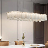 Alabaster Round Brass &amp; White Chandelier – Heavenly Glow