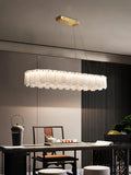 Alabaster Round Brass &amp; White Chandelier – Heavenly Glow