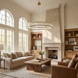 Alabaster Round LED Ring Chandelier 40"D