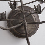 Antique Grey Iron Tree-Shaped Wall Light, Rustic Metal Branch Sconce with Candle Sleeves