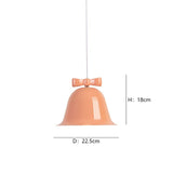 Christmas Bell Bow Chandelier Macaron Candy Color Nordic Minimalist Hanging Pendant Lighting Fairy Home Decoration