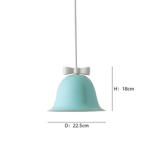 Christmas Bell Bow Chandelier Macaron Candy Color Nordic Minimalist Hanging Pendant Lighting Fairy Home Decoration