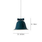 Christmas Bell Bow Chandelier Macaron Candy Color Nordic Minimalist Hanging Pendant Lighting Fairy Home Decoration
