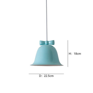 Christmas Bell Bow Chandelier Macaron Candy Color Nordic Minimalist Hanging Pendant Lighting Fairy Home Decoration