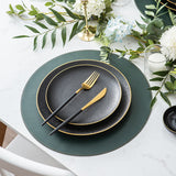 Black Matte Gold Edge Dinner Plates Set Tableware Dinnerware Set Hand-painted Printed Underglaze Ceramic Tableware