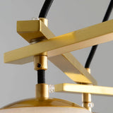 Brass &amp; White Alabaster Chandelier – Retro Inspired Ceiling Light