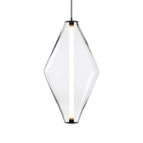 Modern Glass Pendant Light, Diamond & Globe Shapes, LED Tube Inside