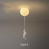 Cartoon Bear Ceiling Lamp for Children's Bedroom Lamps Boy Girl Balloon Lights
