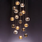 Contemporary Irregular Art Glass Pendant Light Cluster