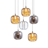 Contemporary Irregular Art Glass Pendant Light Cluster