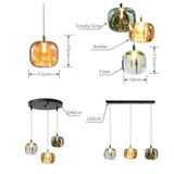 Contemporary Irregular Art Glass Pendant Light Cluster