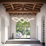Customized Double Loop Symmetrical Alabaster Pendant Lighting