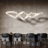 Customized Double Loop Symmetrical Alabaster Pendant Lighting