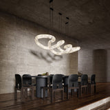 Customized Double Loop Symmetrical Alabaster Pendant Lighting