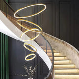 Customized Luxurious LED Modern Chandelier Large Lamp Multi-Shape Stairway Dimmable