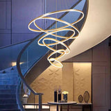 Customized Luxurious LED Modern Chandelier Large Lamp Multi-Shape Stairway Dimmable