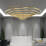 Customized Luxurious LED Modern Chandelier Large Lamp Multi-Shape Stairway Dimmable