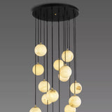 DIY Elegant Alabaster Ball Cluster Chandelier for Stairwells and High Ceilings