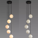 DIY Elegant Alabaster Ball Cluster Chandelier for Stairwells and High Ceilings