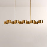 Daphil Linear Metal Drum Chandelier