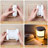 Dimmable Touch Light Foldable Table Lamp Portable Telescopic LED Night Light Wooden Handle Portable Lantern Light