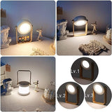 Dimmable Touch Light Foldable Table Lamp Portable Telescopic LED Night Light Wooden Handle Portable Lantern Light