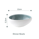 20 Piece Dark Green Ceramic Dinnerware Set Hand-painted Printed Underglaze Ceramic Tableware Creative