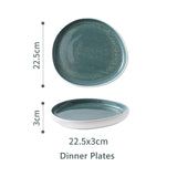 20 Piece Dark Green Ceramic Dinnerware Set Hand-painted Printed Underglaze Ceramic Tableware Creative