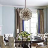 Glam Antique Pure Brass CrystalCrystal Flowers Firefly Sputnik Globe Pendant Ceiling Lighting Chandelier