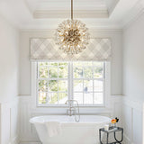 Glam Antique Pure Brass CrystalCrystal Flowers Firefly Sputnik Globe Pendant Ceiling Lighting Chandelier
