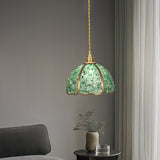 Handmade Crystal Chandelier - Retro American Style Copper Pendant Light