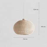 Handwoven ChandelierHandmade Rattan Lampshade Wicker Lamp Rustic Pendant Light