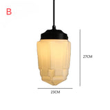 Art Deco Milk Glass Pendant Light