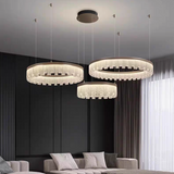 Modern Circular Crystal Rod Pendant Light Dimmable