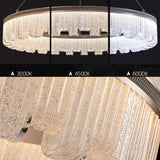 Modern Circular Crystal Rod Pendant Light Dimmable