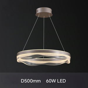 Modern Waves Circular Crystal Rod Pendant Light Dimmable